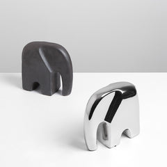 Ceramic Elephant Sclupture | Silver | Myka Home