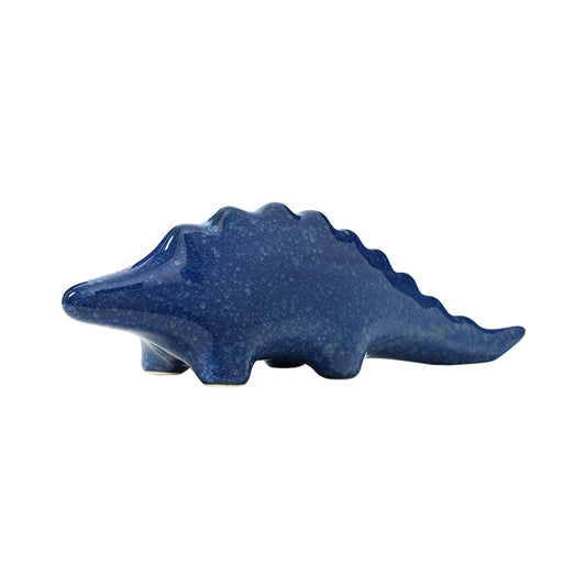 Blue Glaze Ceramic Stegosaurus | Myka Home