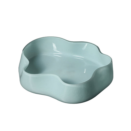Glass Petal Plate A | Blue | Myka Home