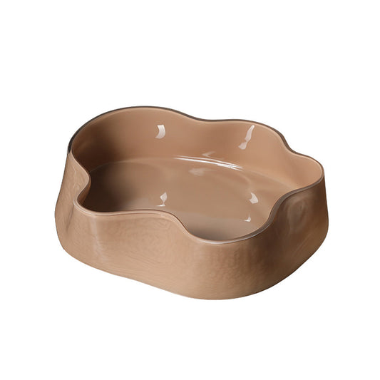 Glass Petal Plate A | Coffee | Myka Home