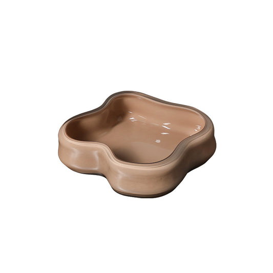 Glass Petal Plate B | Coffee | Myka Home