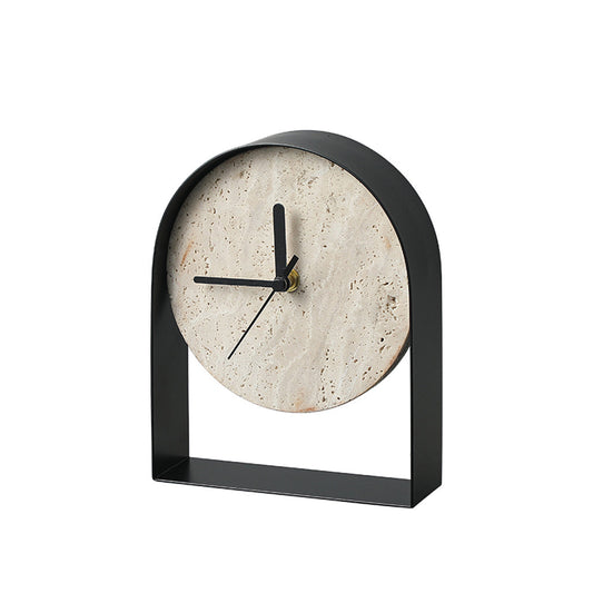Travertine Table Clock | Myka Home
