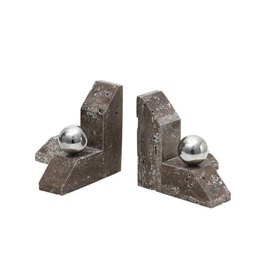 Marble Ballpoint Bookend | Grey | Myka Home