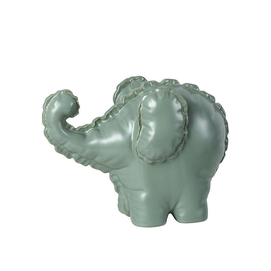 Ceramic Funny Little Elephant A | Green | Myka Home
