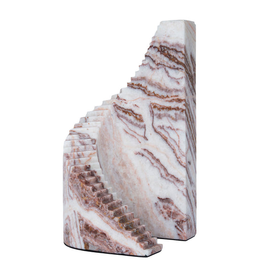 Step Marble Sculpture | Red Ochre | Myka Home