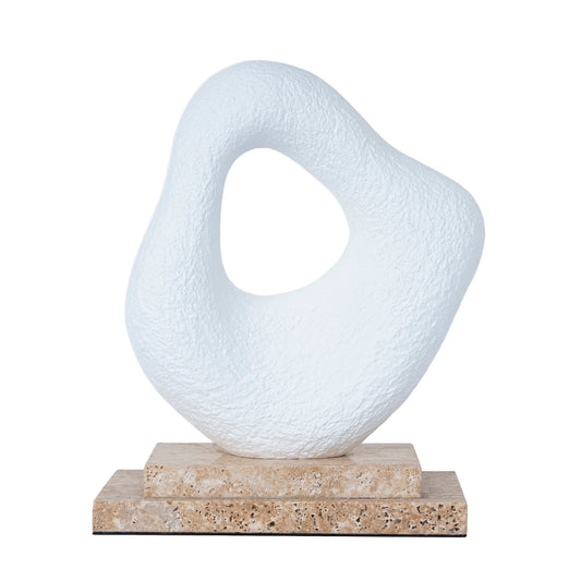 Organic Shape Marble Sculpture | Clay White | Myka Home