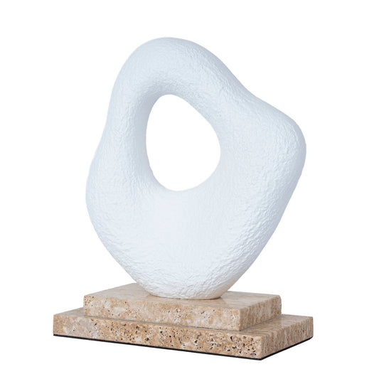 Organic Shape Marble Sculpture | Clay White | Myka Home