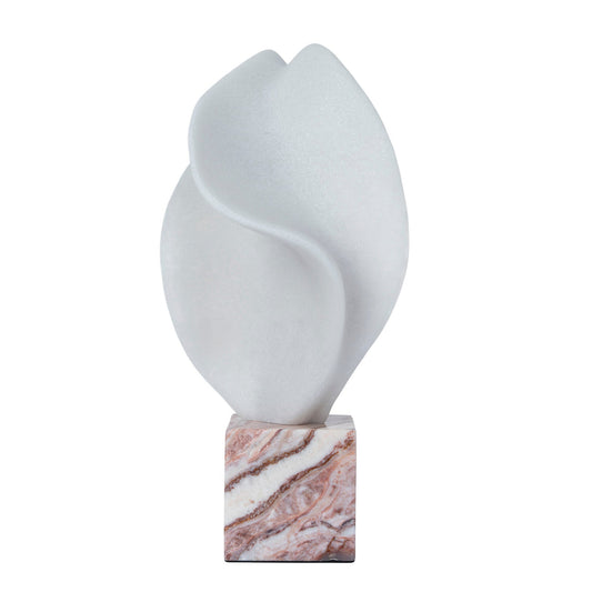Geometric Marble Sculpture | Red Ochre | Myka Home