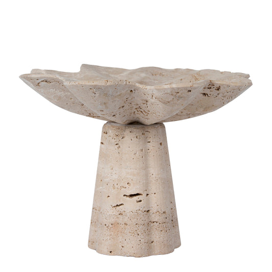 Petal Shaped Travertine Vase | Beige | Myka Home