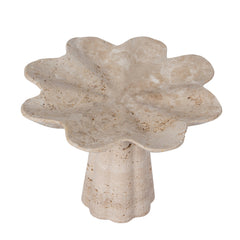 Petal Shaped Travertine Vase | Beige | Myka Home