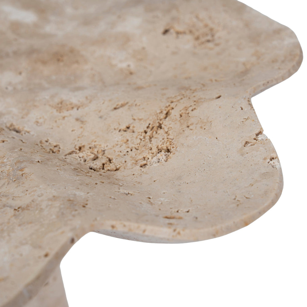 Petal Shaped Travertine Vase | Beige | Myka Home - View 3