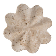 Petal Shaped Travertine Vase | Beige | Myka Home
