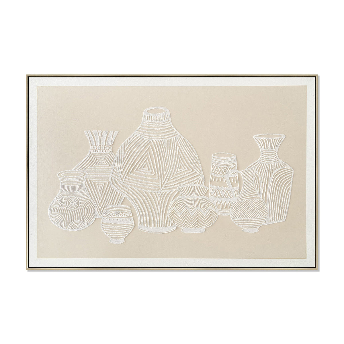 120 x 80cm Framed Canvas | Natural | Myka Home