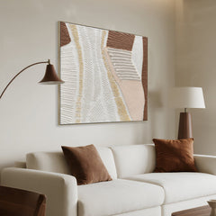 100 x 100cm Framed Canvas | Natural | Myka Home
