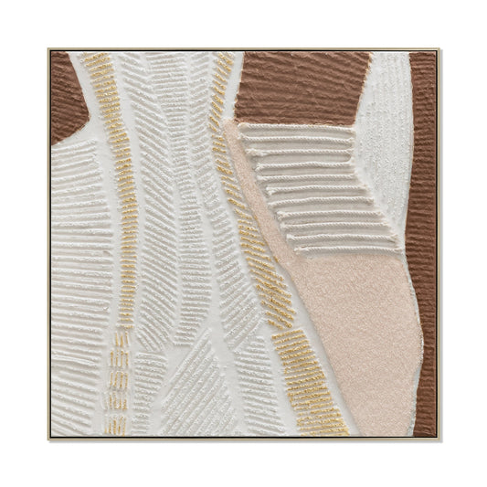 100 x 100cm Framed Canvas | Natural | Myka Home