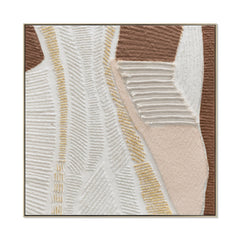100 x 100cm Framed Canvas | Natural | Myka Home