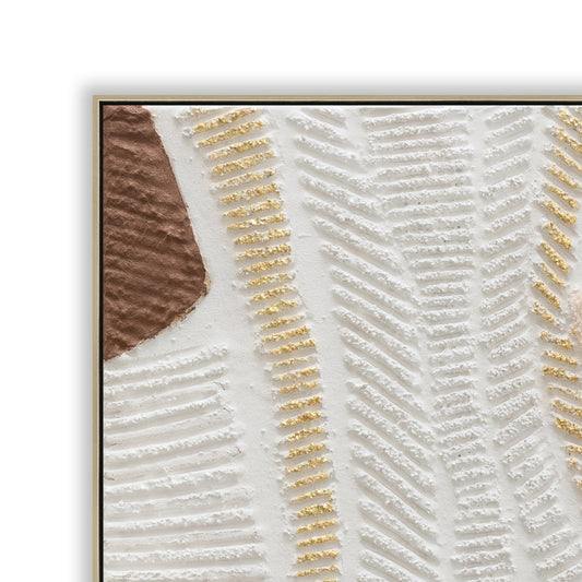 100 x 100cm Framed Canvas | Natural | Myka Home
