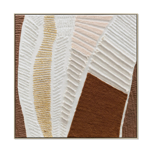 100 x 100cm Framed Canvas | Natural | Myka Home