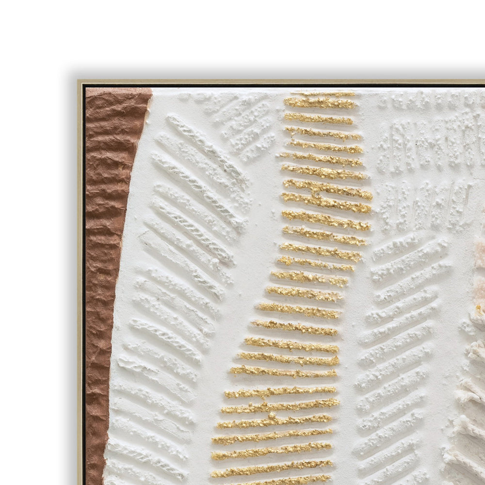 100 x 100cm Framed Canvas | Natural | Myka Home - View 2