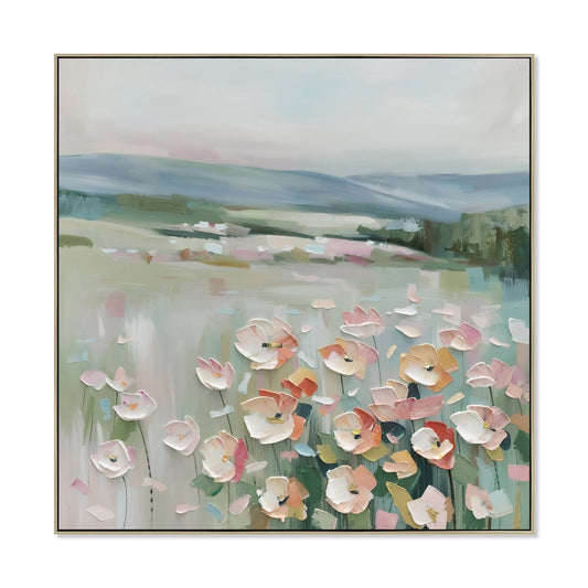 100 x 100cm Framed Canvas | Natural | Myka Home