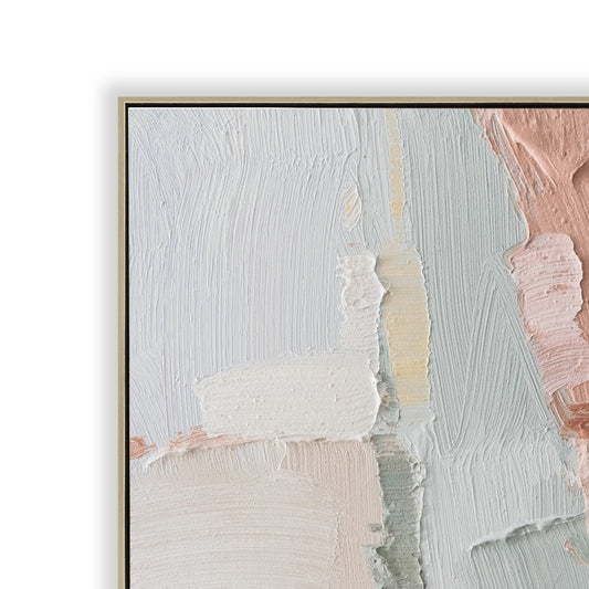 100 x 100cm Framed Canvas | Natural | Myka Home