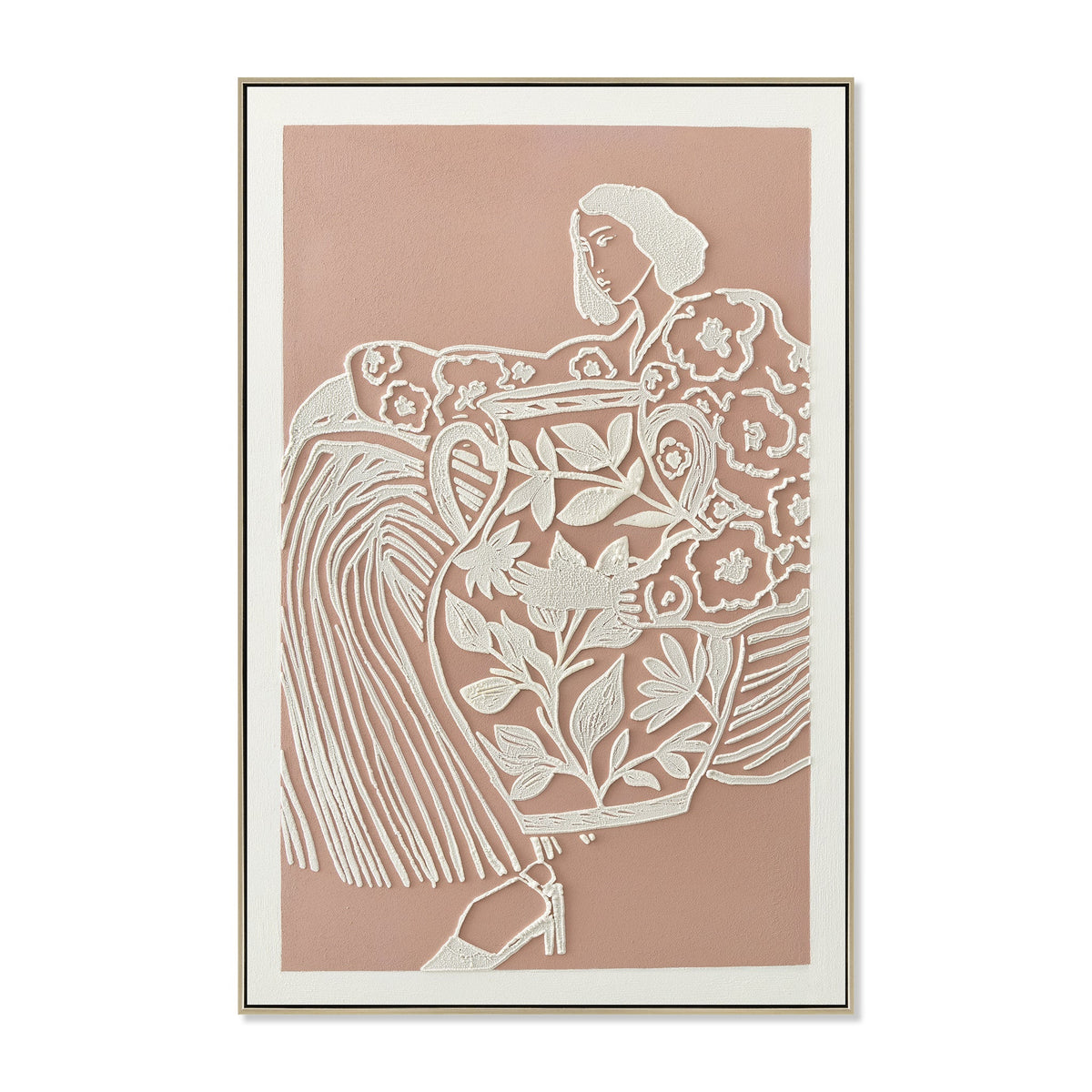 60 x 90cm Framed Canvas | Natural | Myka Home