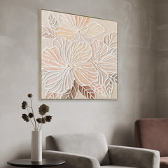80 x 80cm Framed Canvas | Natural | Myka Home