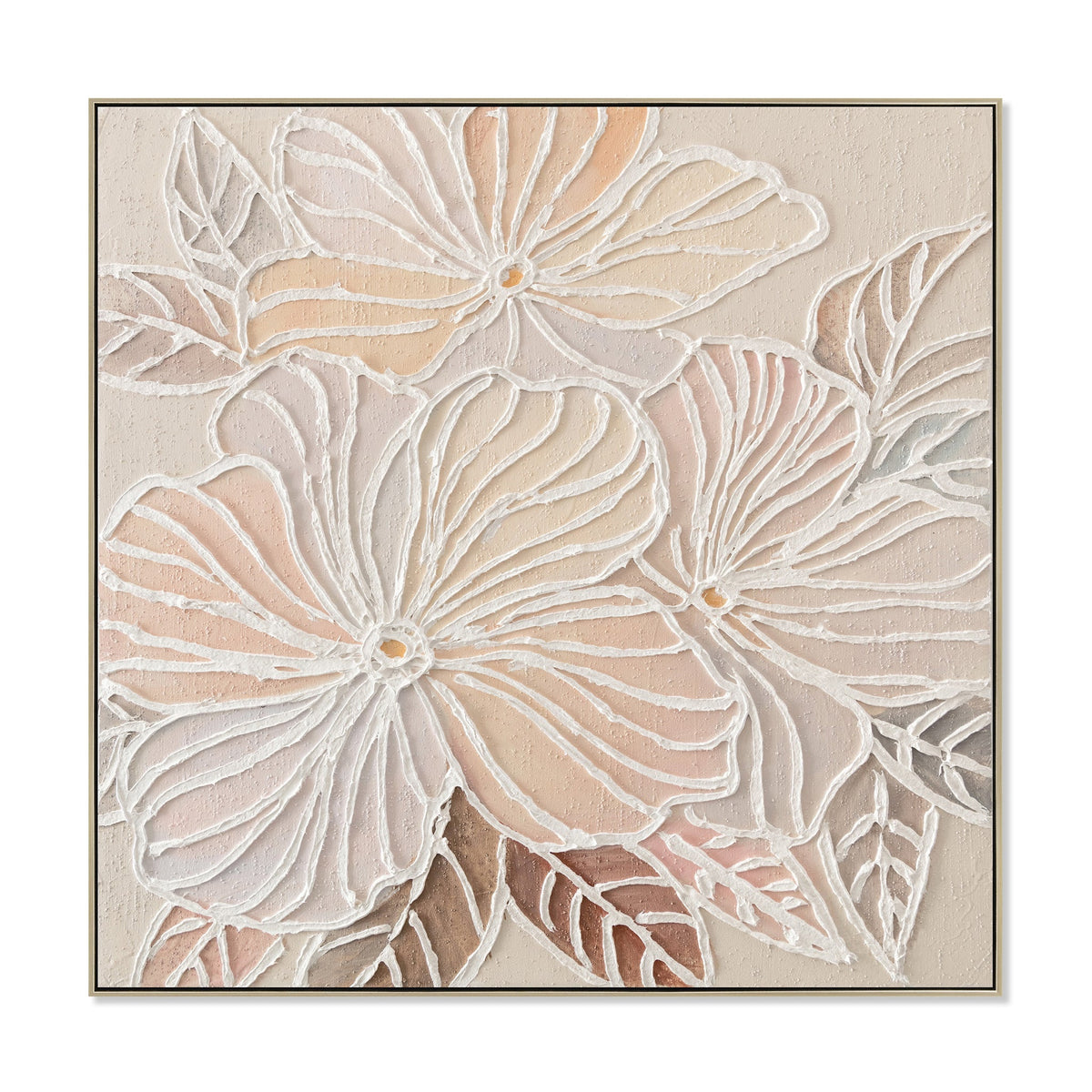 80 x 80cm Framed Canvas | Natural | Myka Home