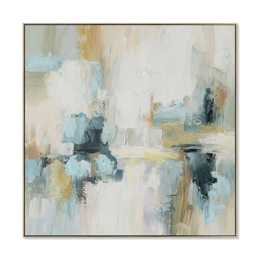 80 x 80cm Framed Canvas | Natural | Myka Home