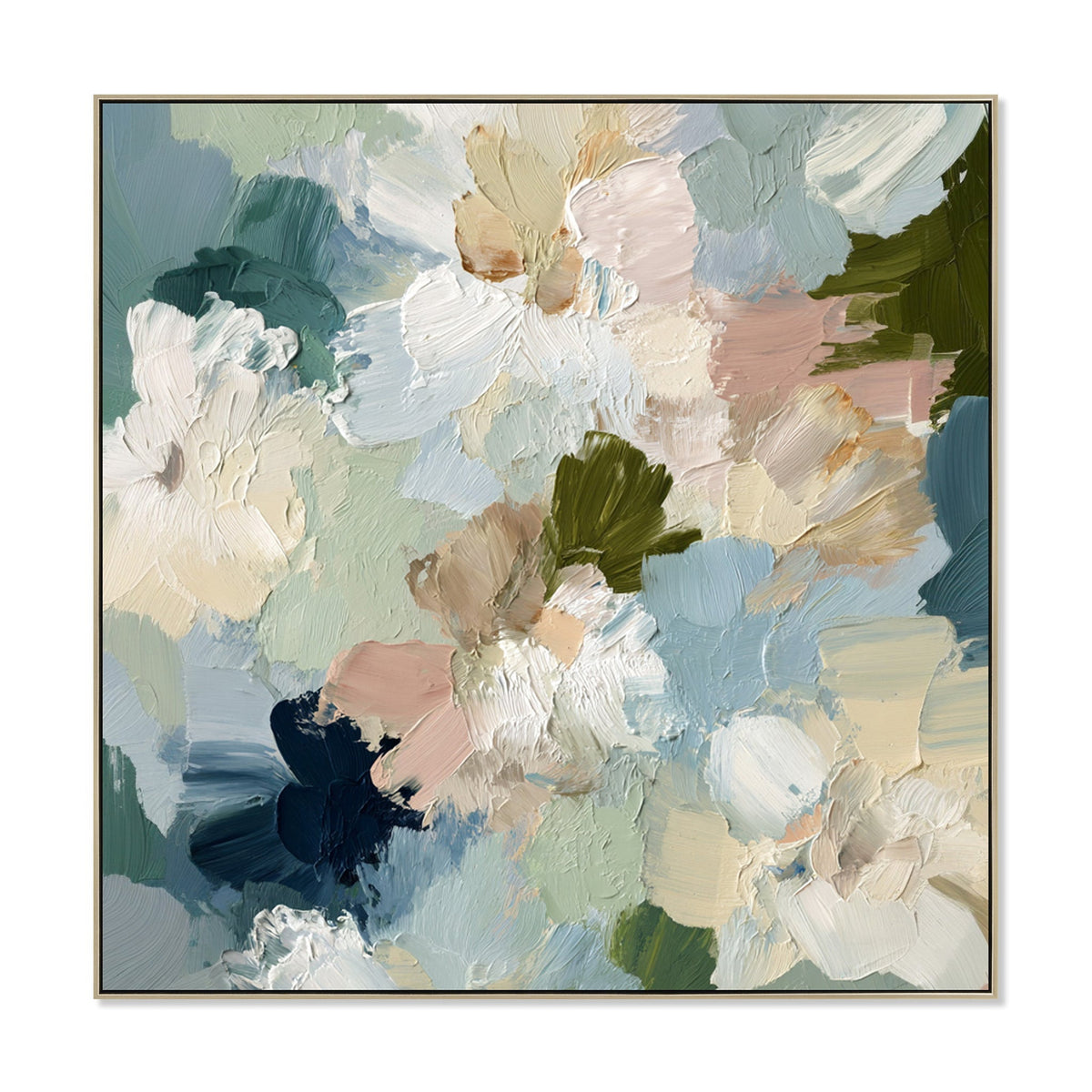 100 x 100cm Framed Canvas | Natural | Myka Home