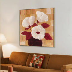 80 x 80cm Framed Canvas | Natural | Myka Home