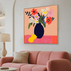 60 x 60cm Framed Canvas | Natural | Myka Home