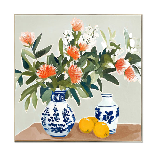 80 x 80cm Framed Canvas | Natural | Myka Home