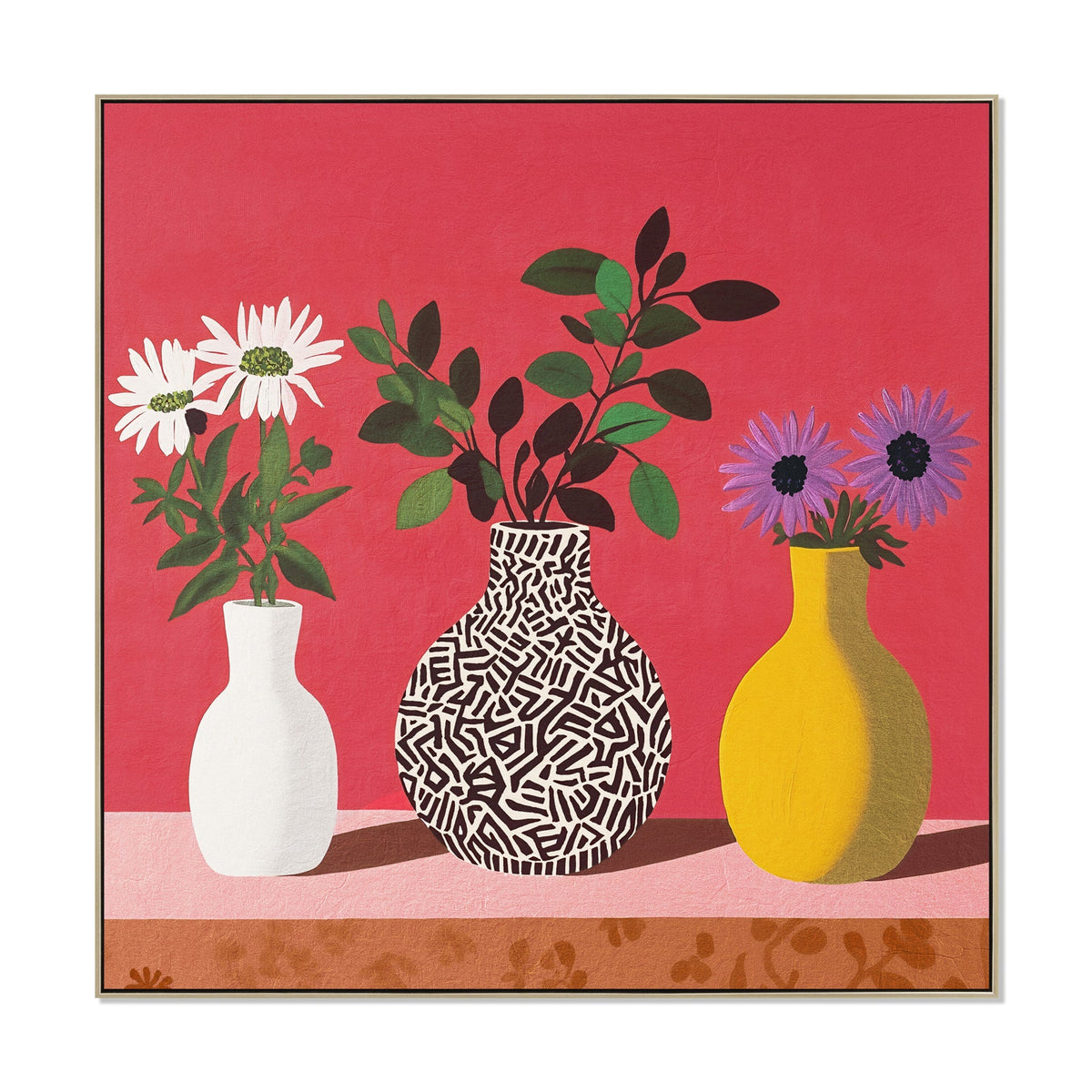 40 x 40cm Framed Canvas | Natural | Myka Home