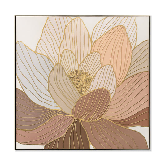 80 x 80cm Framed Canvas | Natural | Myka Home