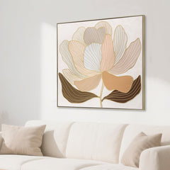 80 x 80cm Framed Canvas | Natural | Myka Home