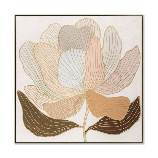 80 x 80cm Framed Canvas | Natural | Myka Home