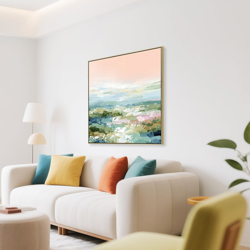 100 X 100CM Framed Canvas | Light Natural | Myka Home