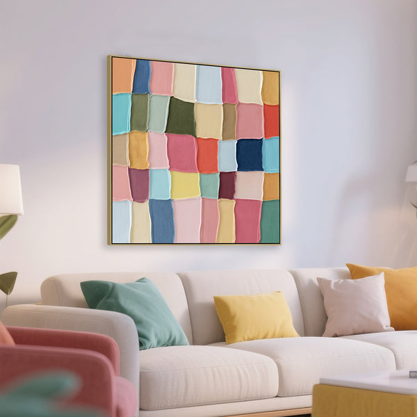 100 X 100CM Framed Canvas | Light Natural | Myka Home