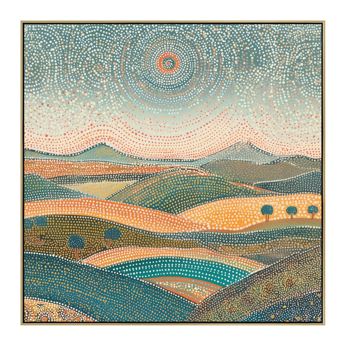 80 x 80cm Framed Canvas | Light Natural | Myka Home