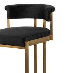 CBS6272-BS Black Velvet Bar Stool - Golden Base