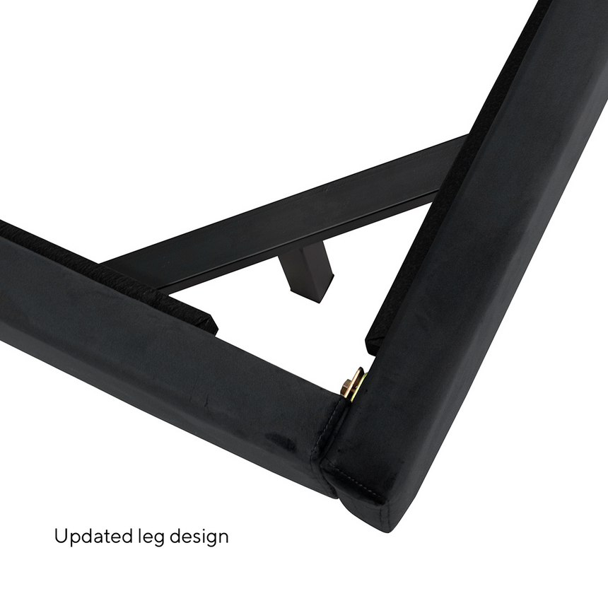 Queen Bed Frame - Charcoal Velvet - View 13