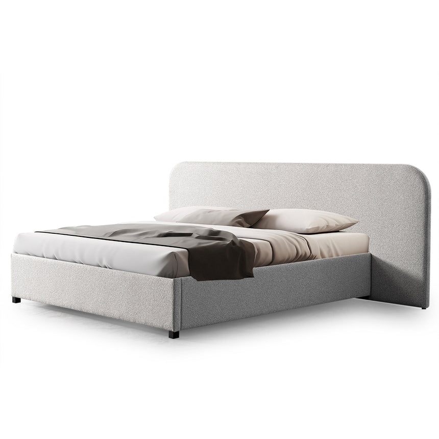 Clay Grey King Bed | Timber Storage | Myka Home - View 3