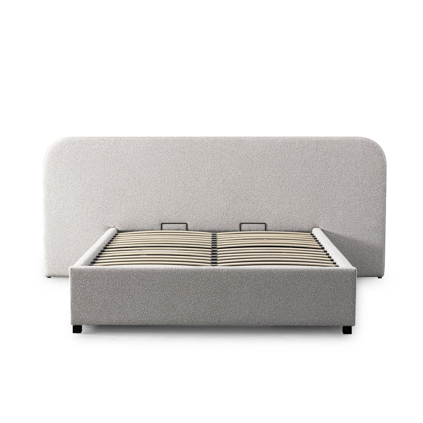 Clay Grey Queen Bed | Timber Storage | Myka Home - View 7