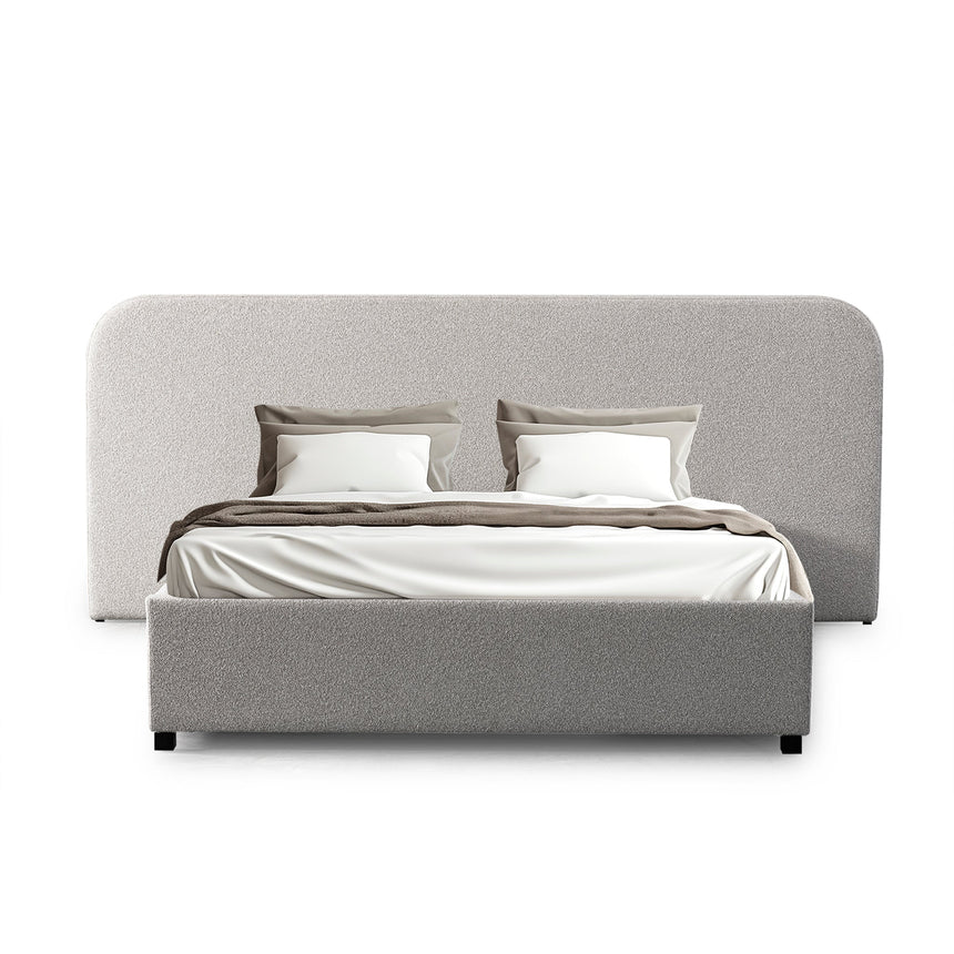 Clay Grey Queen Bed | Timber Storage | Myka Home - View 4
