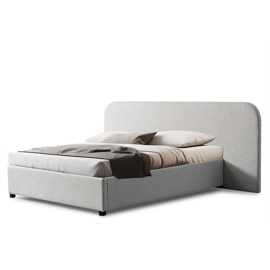 Clay Grey Queen Bed | Timber Storage | Myka Home - View 3