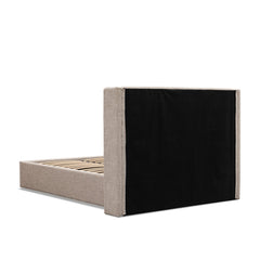 King Wide Base Bed Frame | Pale Beige | Myka Home