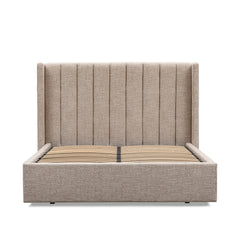 King Wide Base Bed Frame | Pale Beige | Myka Home