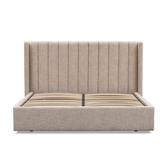 Queen Wide Base Bed Frame | Pale Beige | Myka Home