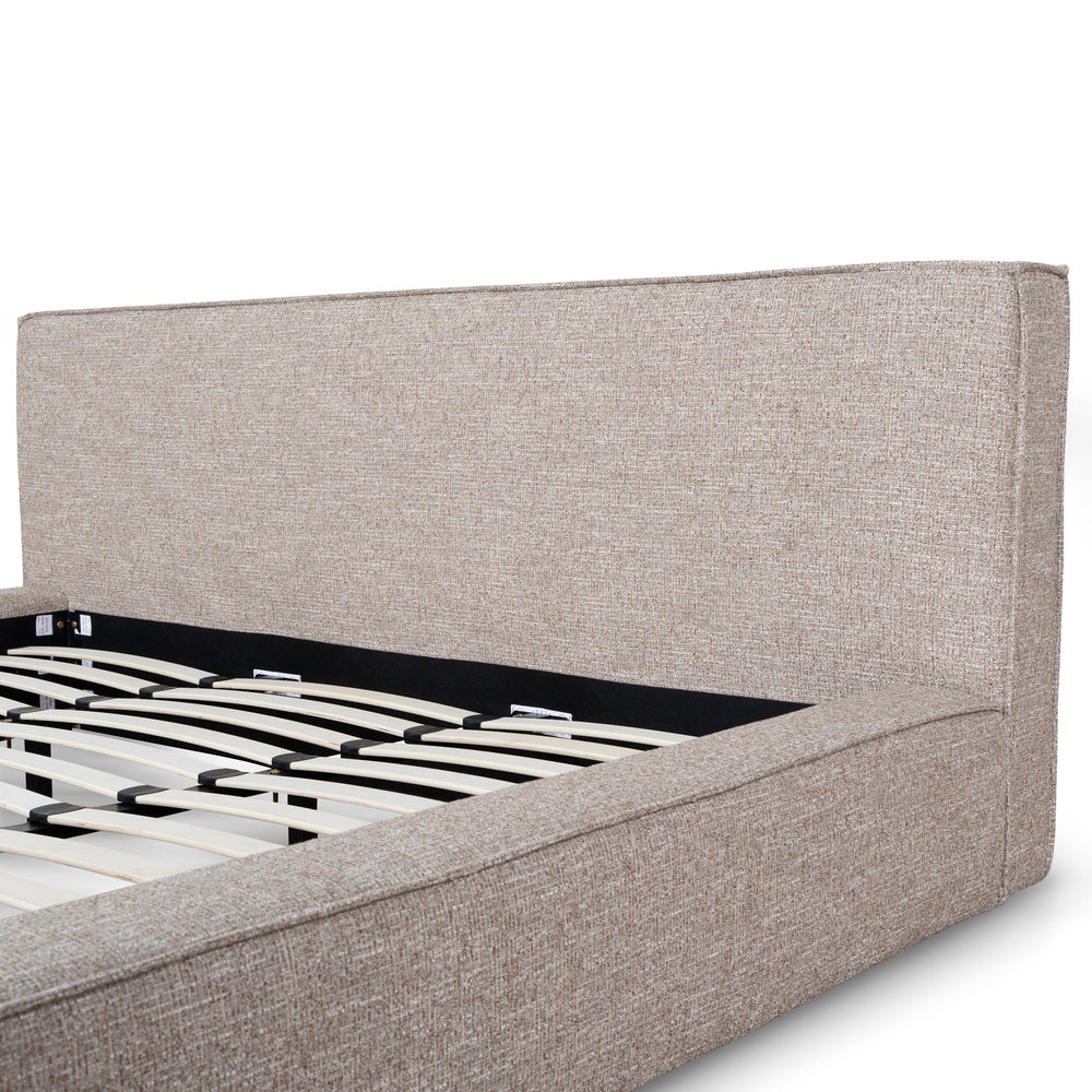 Fabric King Bed Frame | Stonish Beige | Myka Home - View 5